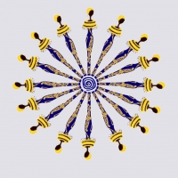 Raggi di Donna blu e oro