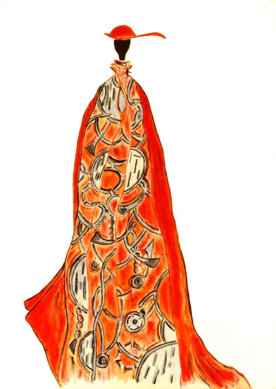 Duchessa in rosso - Acrilico su tela