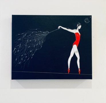 Étoile_40x50_matita, acrilico, diamante, metallo_Anno 2022